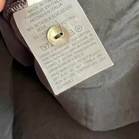 Black Silk Button Down Top - Picture 5 of 7